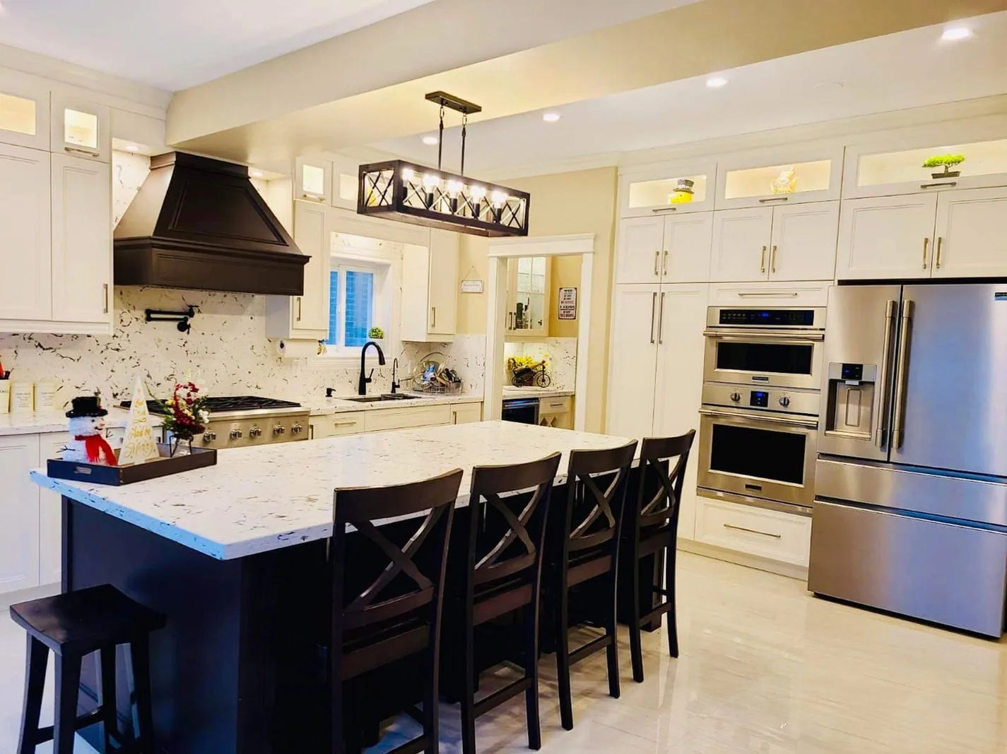White and gold custom kitchen